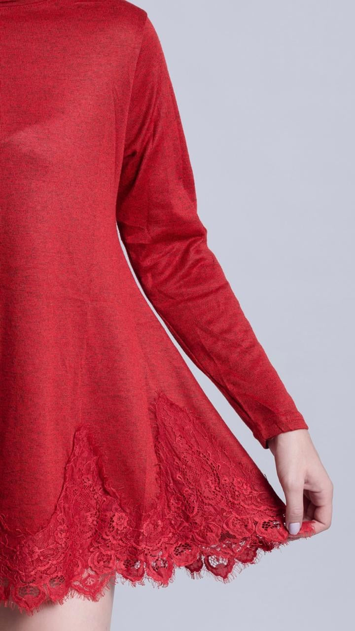 Burnt orange lace jersey