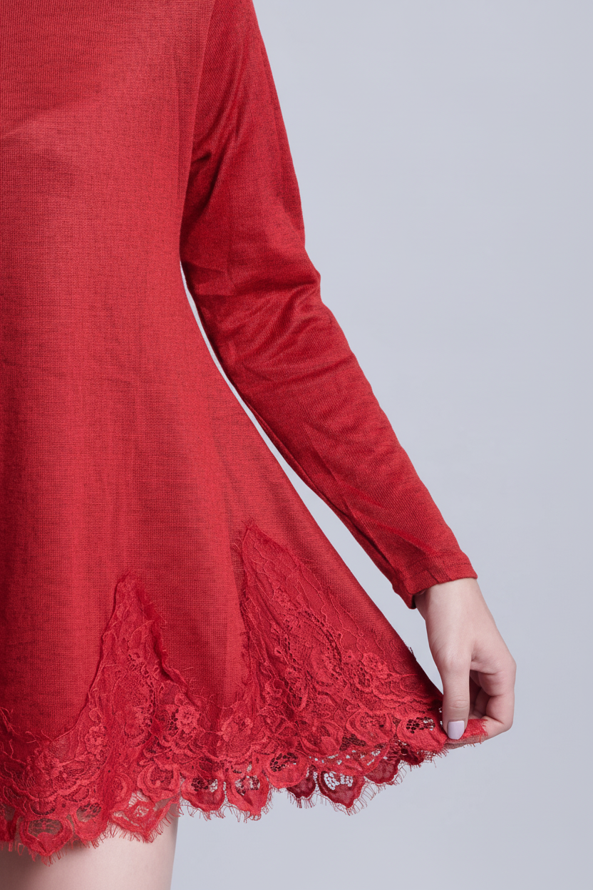 Burnt orange lace jersey