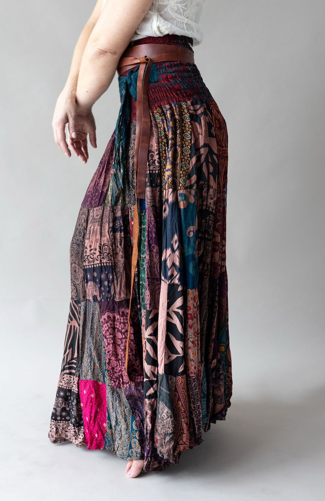 Patchwork Pleated Short Skirt main image 0