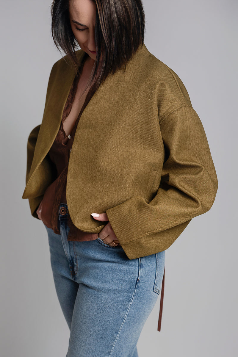 Oversized green jacket